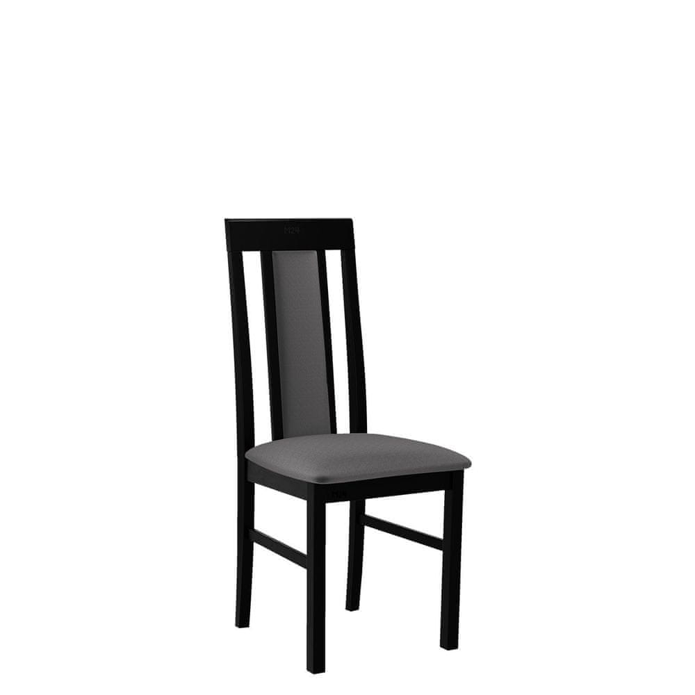 Veneti Drevená jedálenská stolička s látkovým poťahom DANBURY 2 - čierna / tmavá šedá